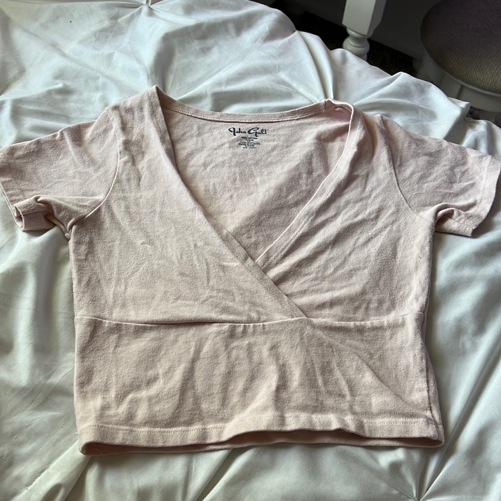 faint pink john galt top - worn but all seams are good